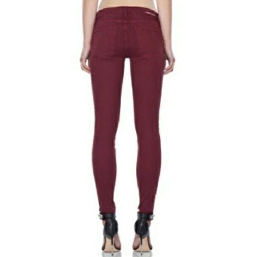 CURRENT/ELLIOTT The Ankle Skinny low rise waist retro jeans in garnet Size 27 - Picture 4 of 8
